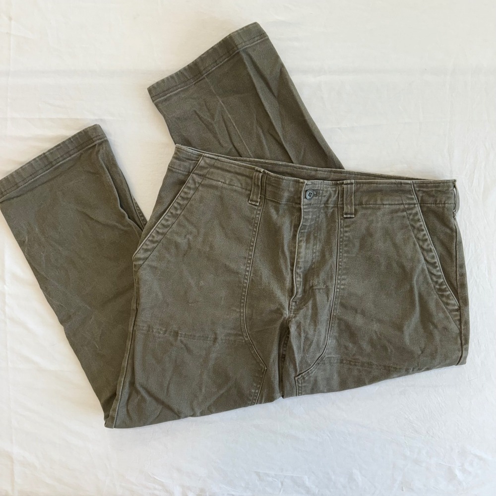 Duluth Trading Co Mens Olive Green Work Pants Standard Fit‎ 38x30 Casual